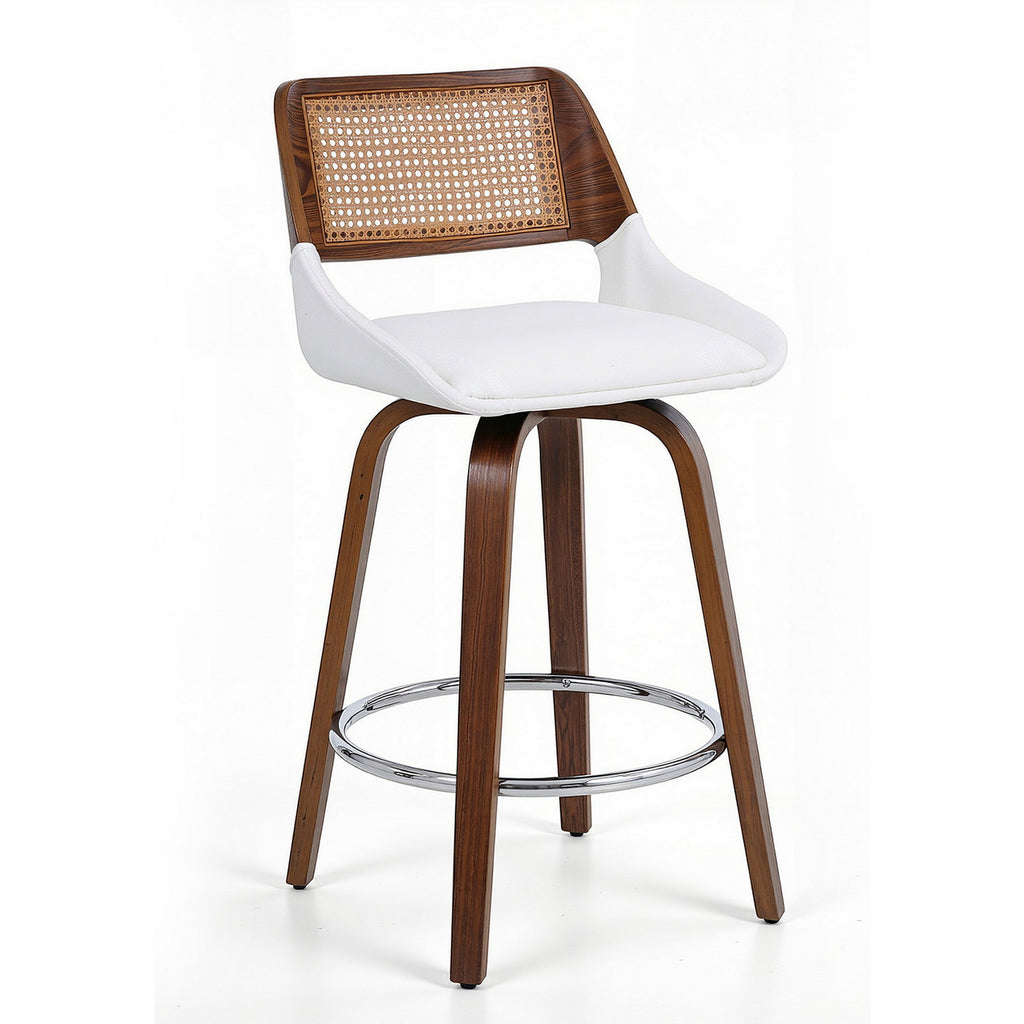 Eloise PU Leather Counter Stool - White