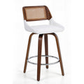 Eloise PU Leather Counter Stool - White