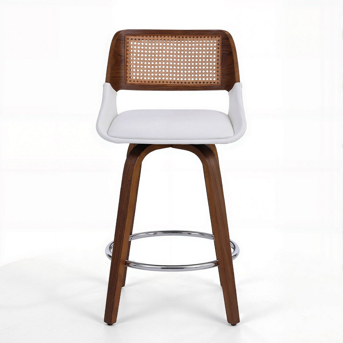 Eloise PU Leather Counter Stool - White