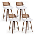 Eloise PU Leather Counter Stool - White (Set of 4)