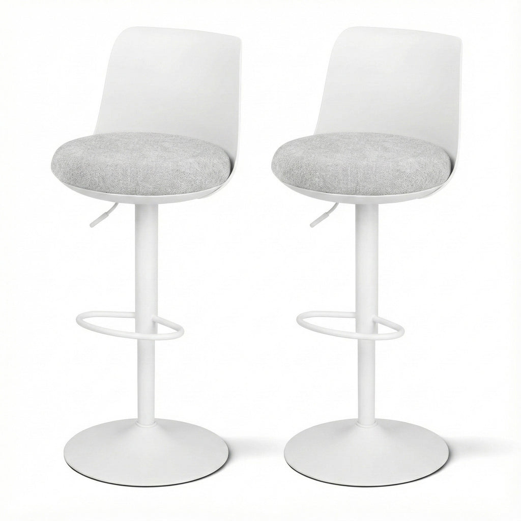 Jasper Fabric Counter Stool - White (Set of 2)