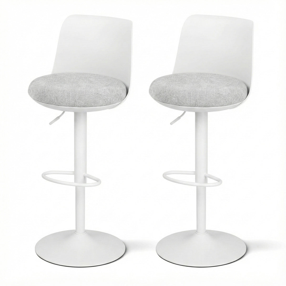 Jasper Fabric Counter Stool - White (Set of 2)