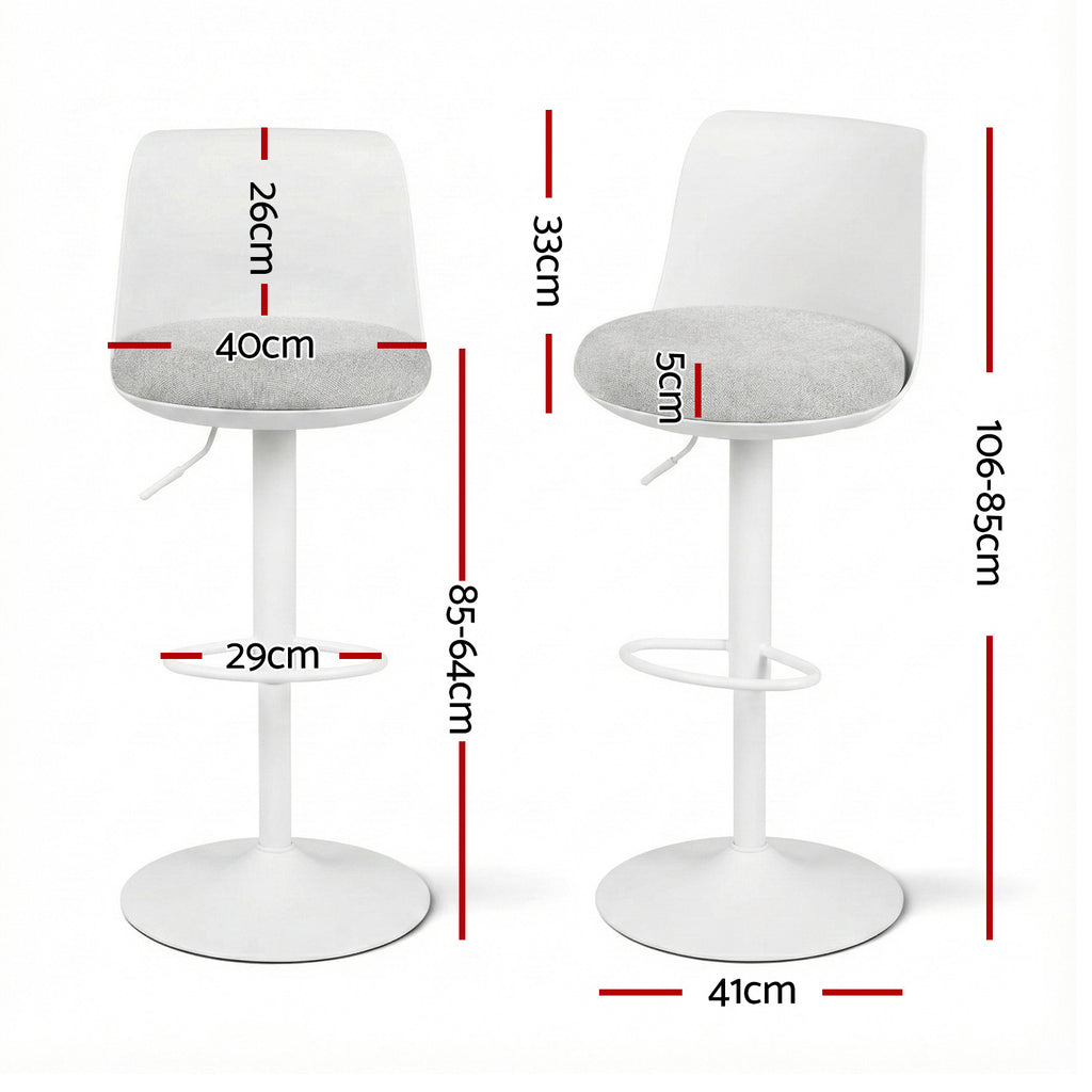 Jasper Fabric Counter Stool - White (Set of 2)