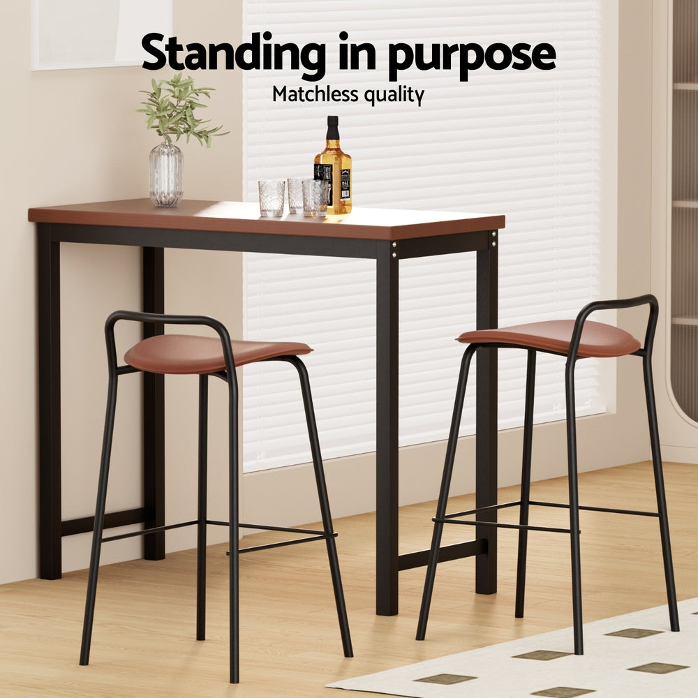 Audrey PU Leather Counter Stool - Brown (Set of 2)