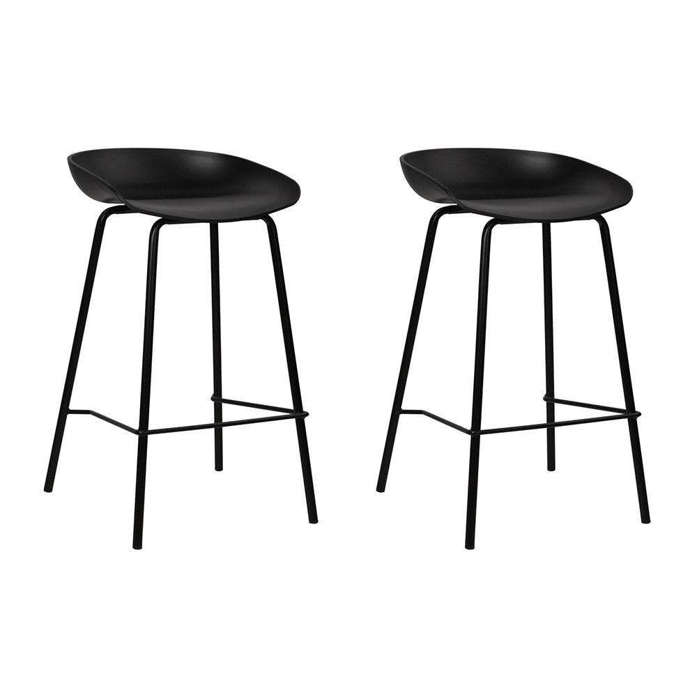 Oliver Plastic Counter Stool - Black (Set of 2)