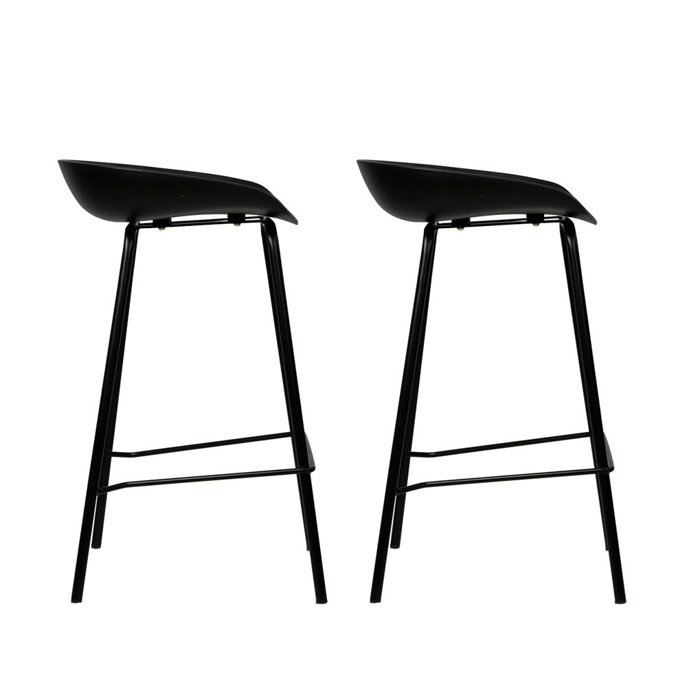 Oliver Plastic Counter Stool - Black (Set of 2)