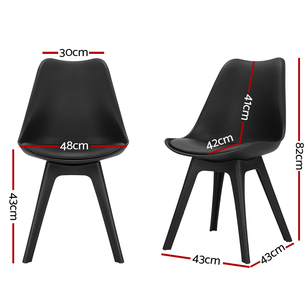 Oscar PU Leather Dining Chair - Black (Set of 4)