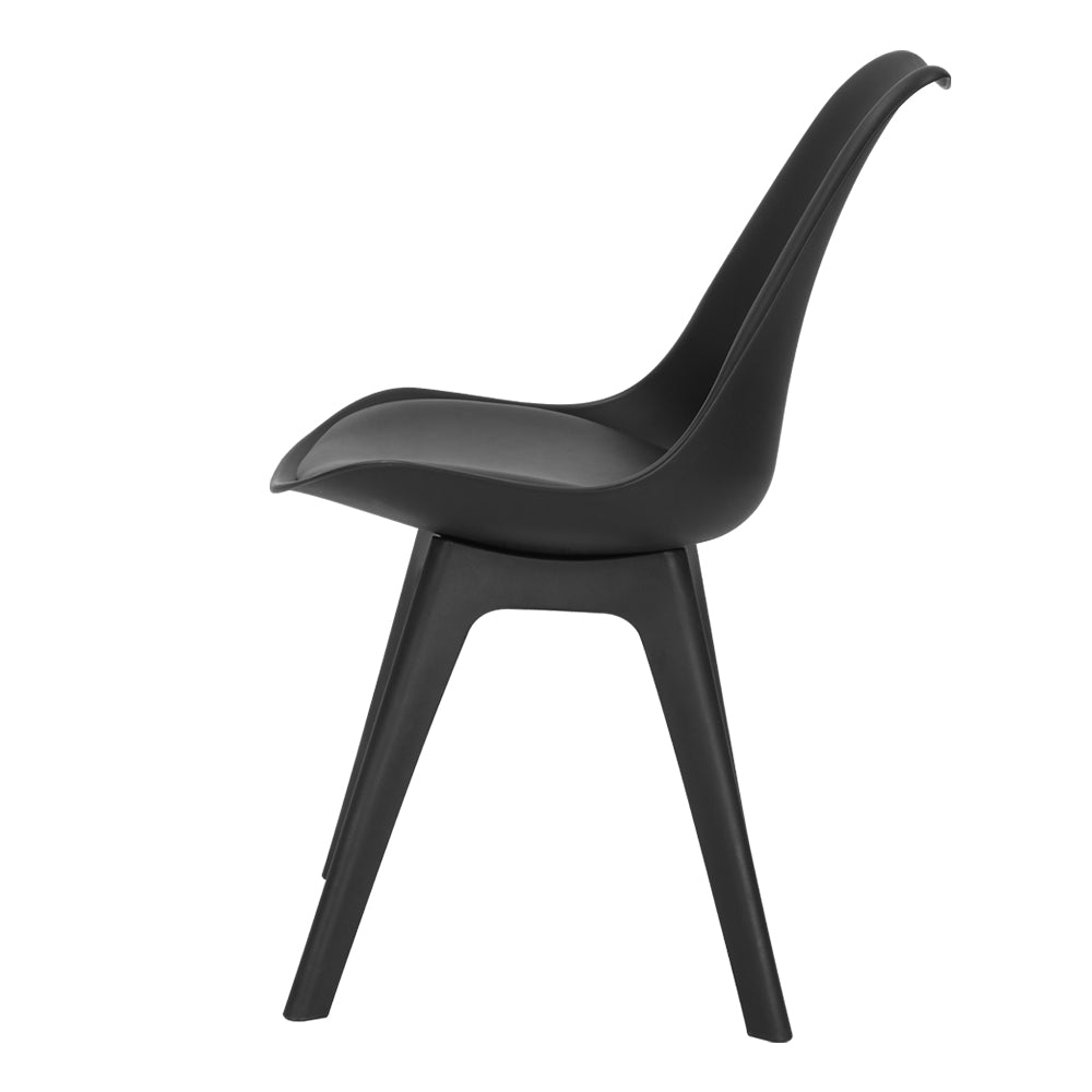 Oscar PU Leather Dining Chair - Black (Set of 4)