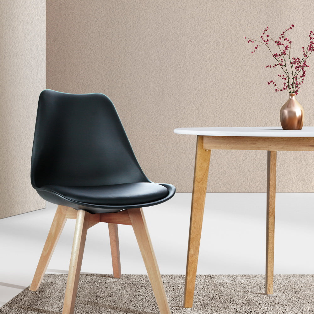 Oliver PU Leather Dining Chair - Black (Set of 4)