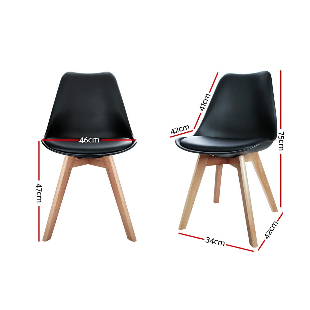 Oliver PU Leather Dining Chair - Black (Set of 4)