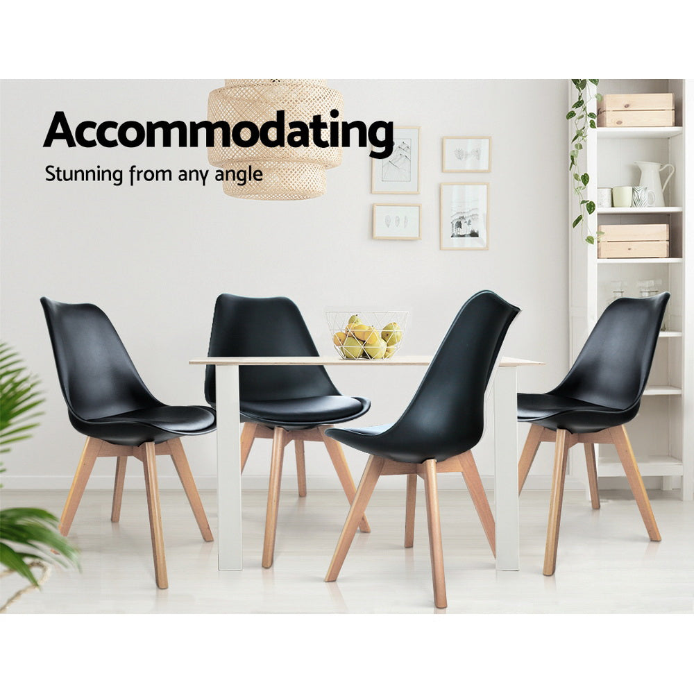 Oliver PU Leather Dining Chair - Black (Set of 4)