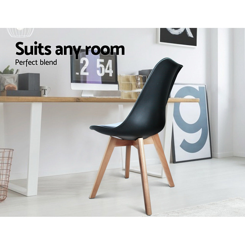 Oliver PU Leather Dining Chair - Black (Set of 4)