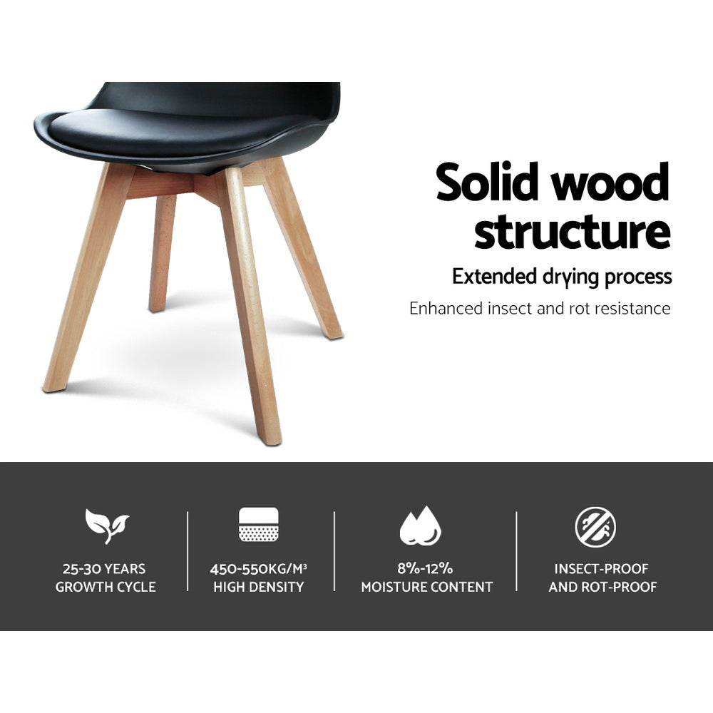 Oliver PU Leather Dining Chair - Black (Set of 4)