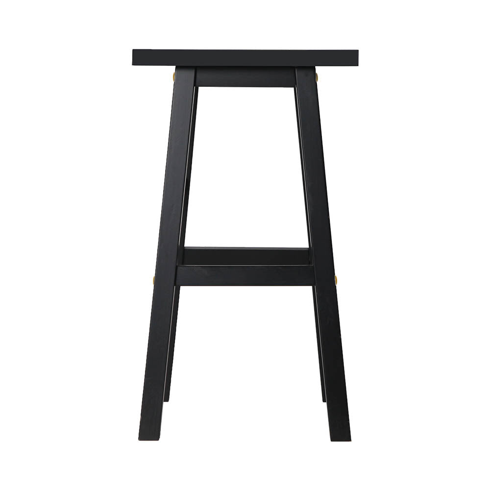 Florence Wooden Counter Stool - Black (Set of 2)