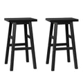 Florence Wooden Counter Stool - Black (Set of 2)