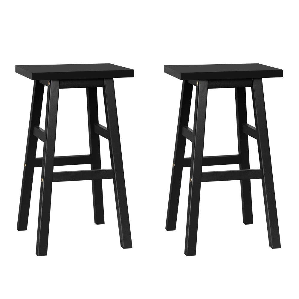 Florence Wooden Counter Stool - Black (Set of 2)