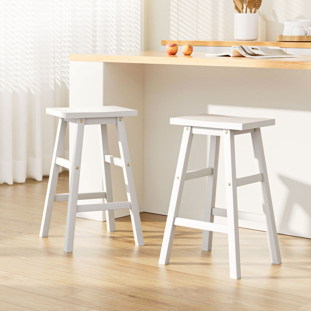Florence Wooden Counter Stool - White (Set of 2)