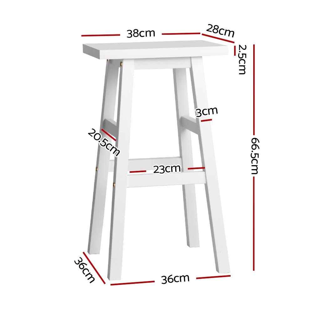 Florence Wooden Counter Stool - White (Set of 2)