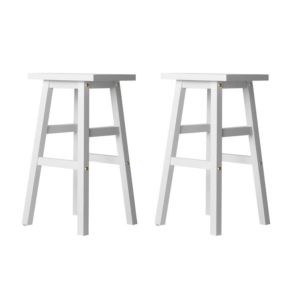 Florence Wooden Counter Stool - White (Set of 2)