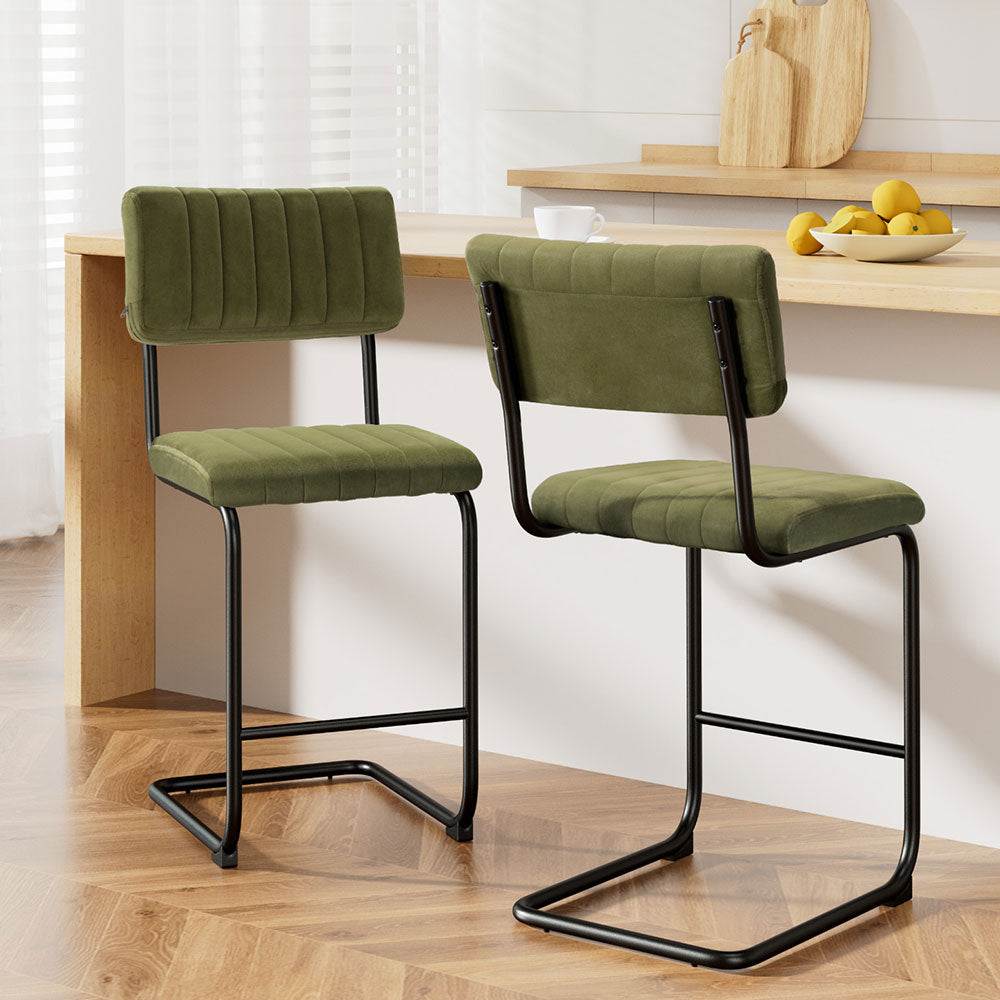 Felix Velvet Counter Stool - Green (Set of 2)