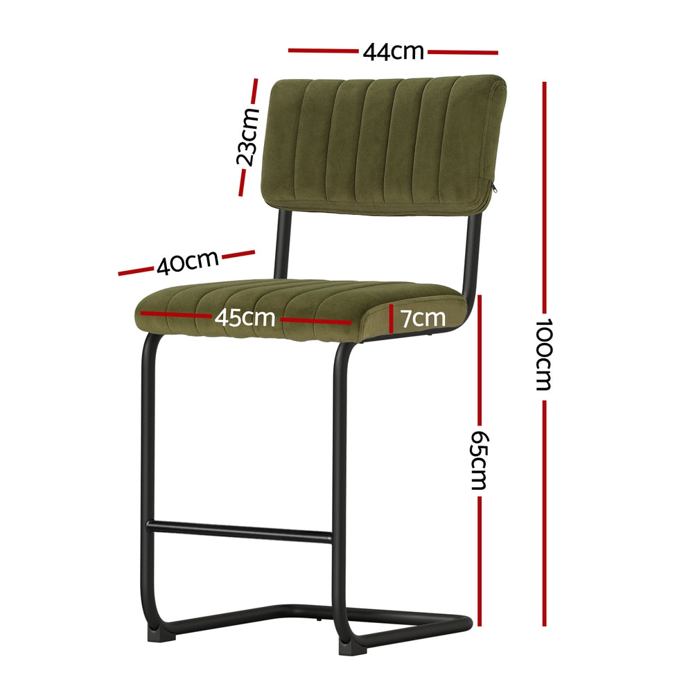 Felix Velvet Counter Stool - Green (Set of 2)