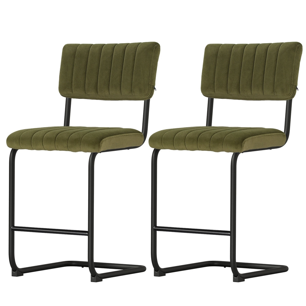 Felix Velvet Counter Stool - Green (Set of 2)