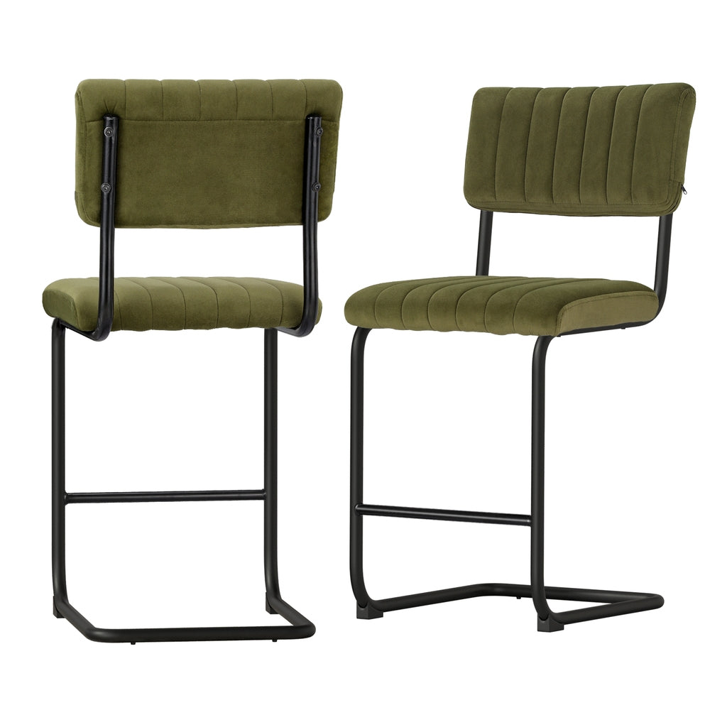 Felix Velvet Counter Stool - Green (Set of 2)