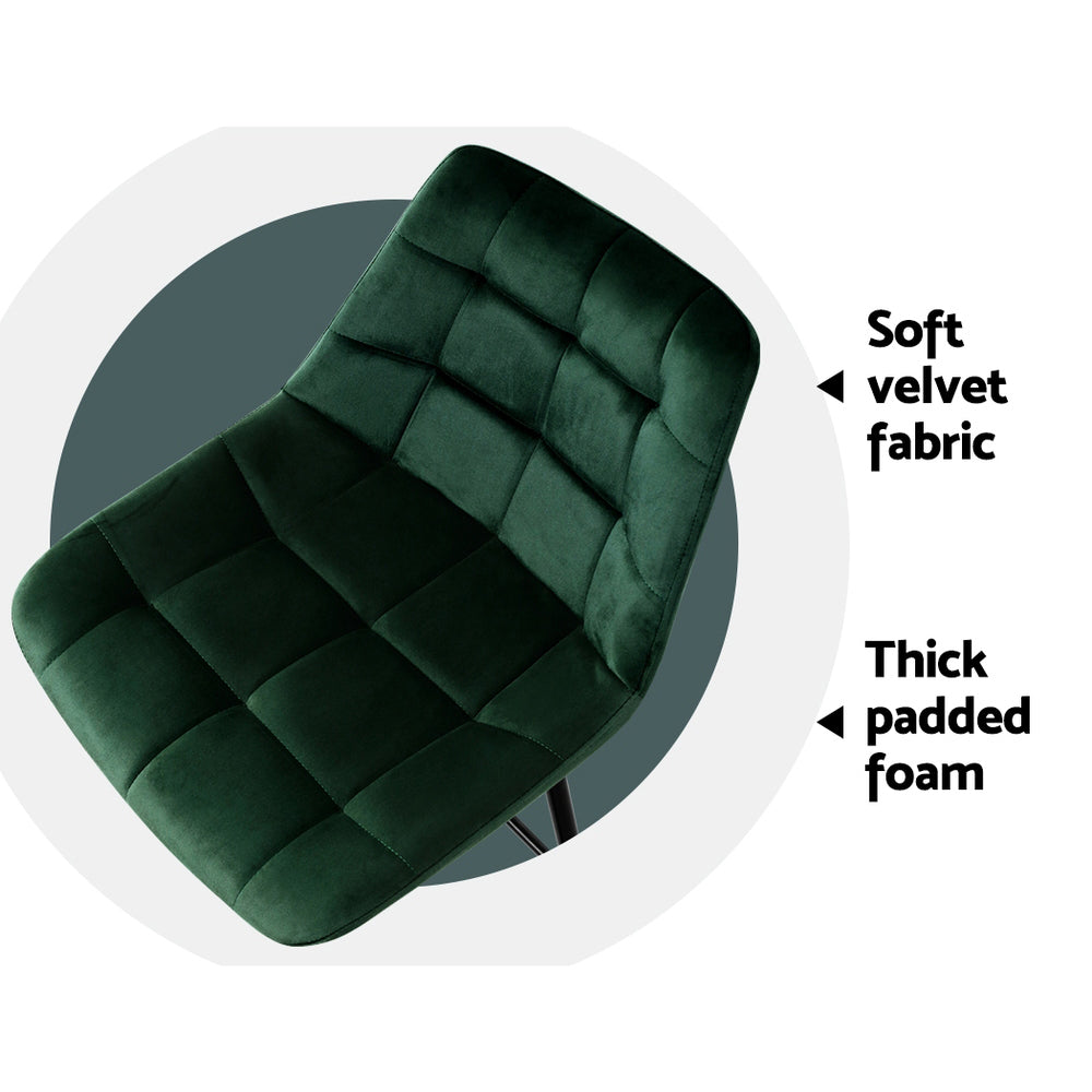 Amelia Velvet Counter Stool - Green (Set of 2)