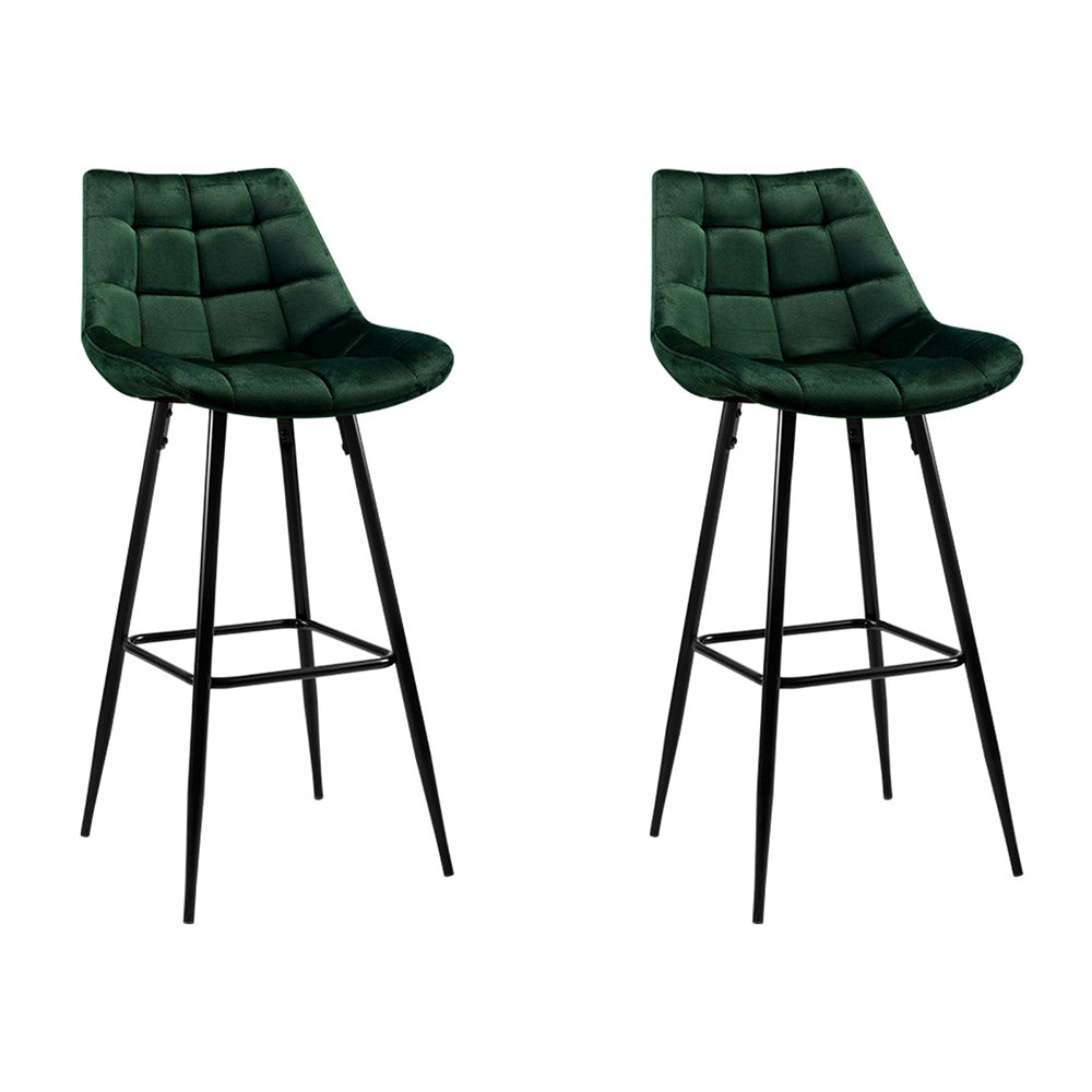 Amelia Velvet Counter Stool - Green (Set of 2)
