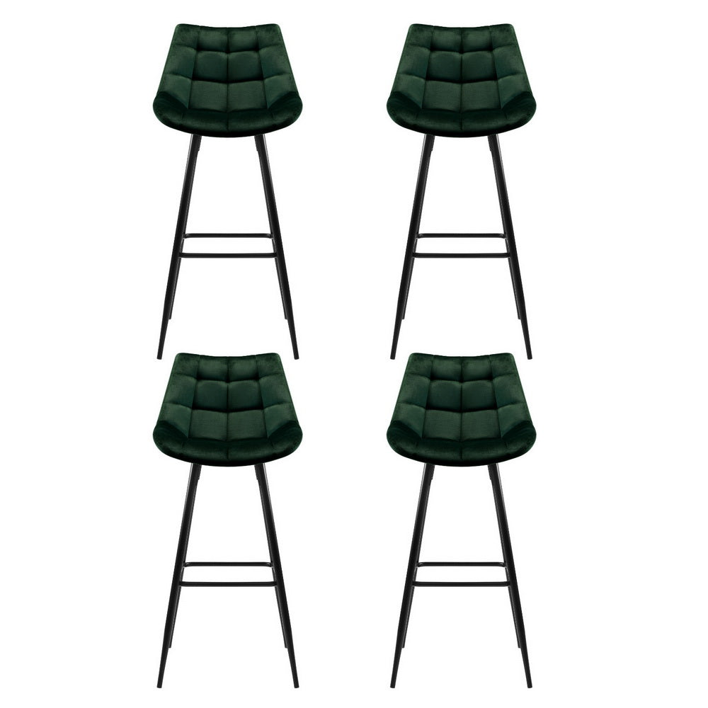Amelia Velvet Counter Stool - Green (Set of 4)