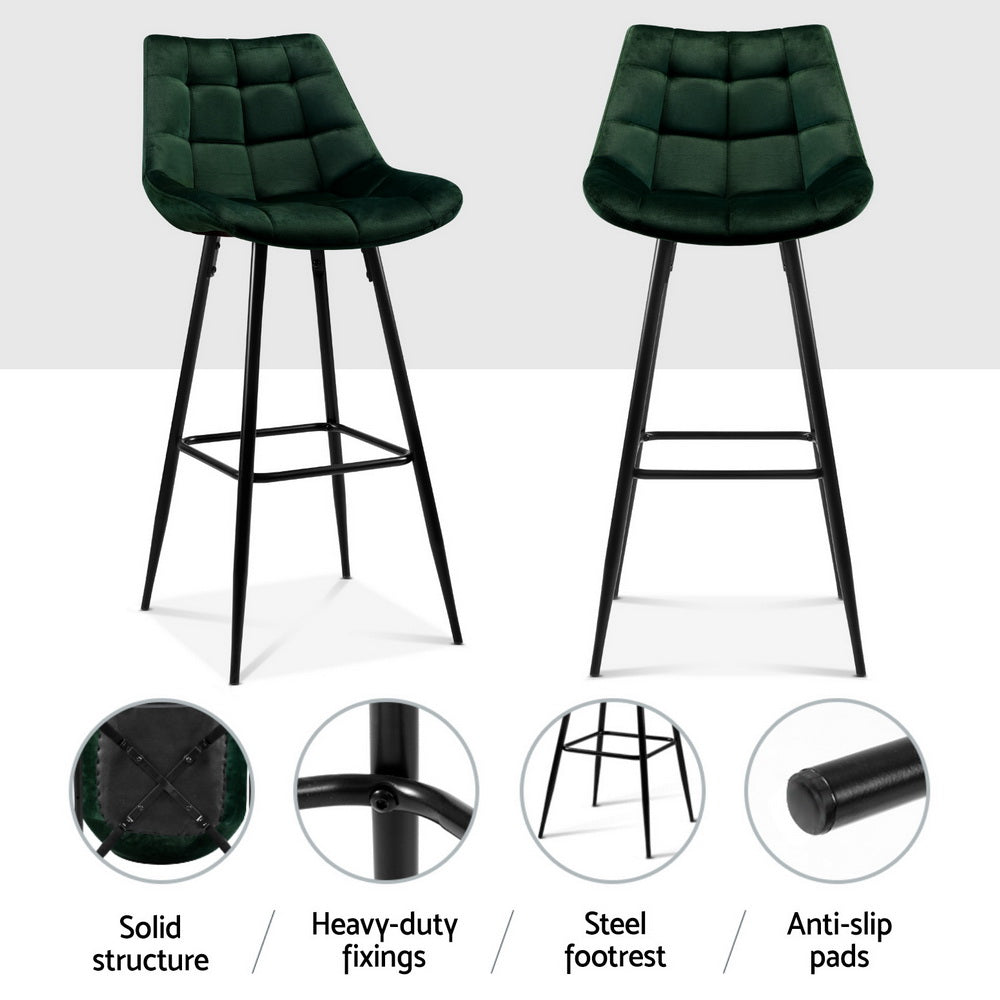 Amelia Velvet Counter Stool - Green (Set of 4)