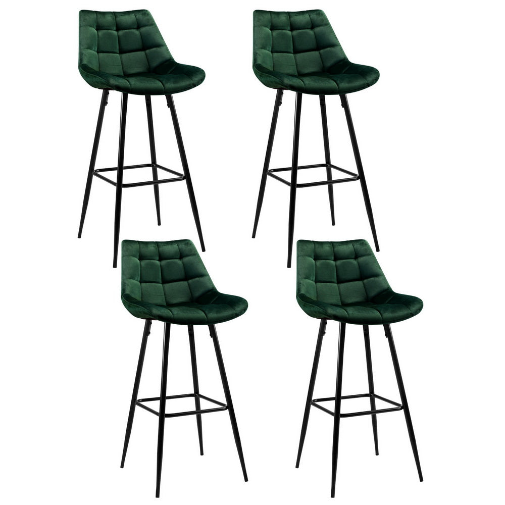 Amelia Velvet Counter Stool - Green (Set of 4)