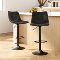 Theodore PU Leather Counter Stool - Black (Set of 2)