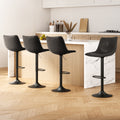 Theodore PU Leather Counter Stool - Black (Set of 4)