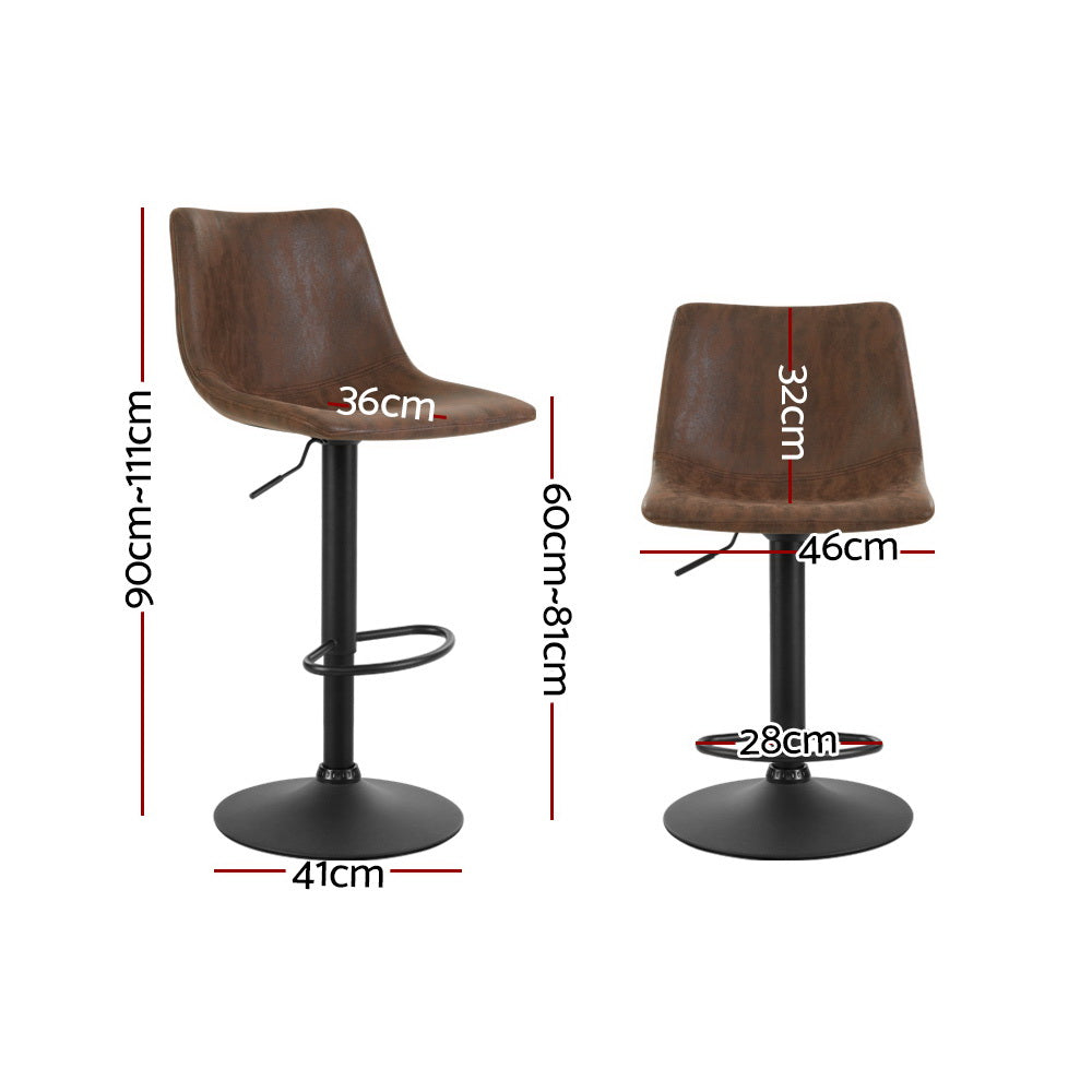 Theodore Fabric Counter Stool - Brown (Set of 2)