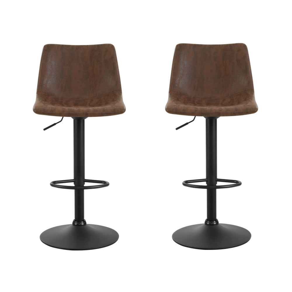 Theodore Fabric Counter Stool - Brown (Set of 2)