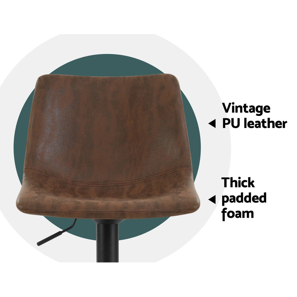 Theodore Fabric Counter Stool - Brown (Set of 2)