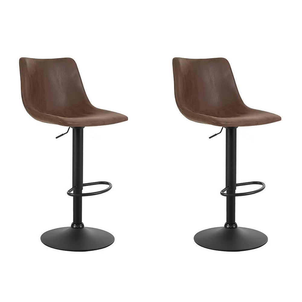 Theodore Fabric Counter Stool - Brown (Set of 2)