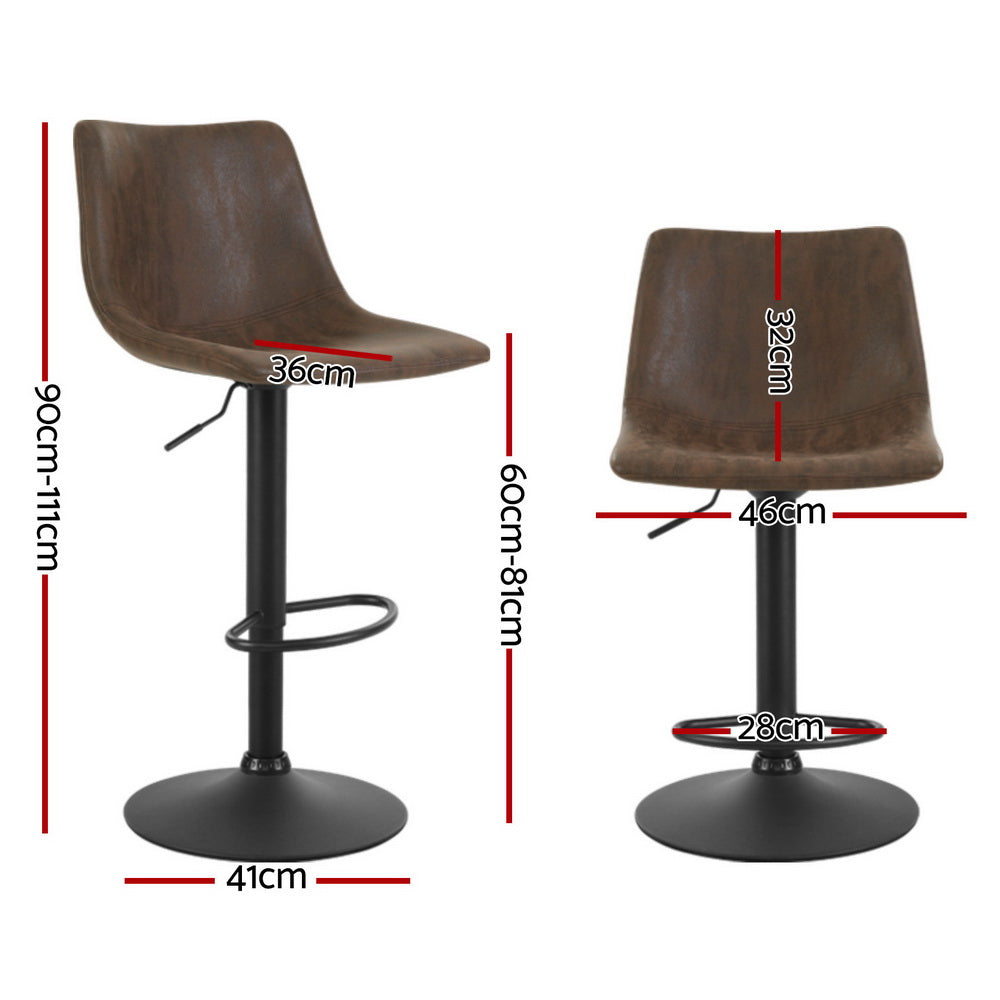 Theodore Fabric Counter Stool - Brown (Set of 4)