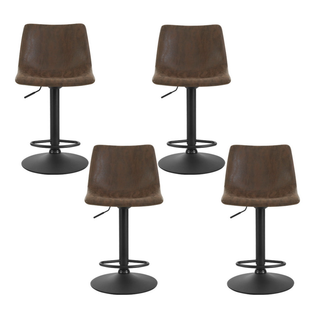 Theodore Fabric Counter Stool - Brown (Set of 4)