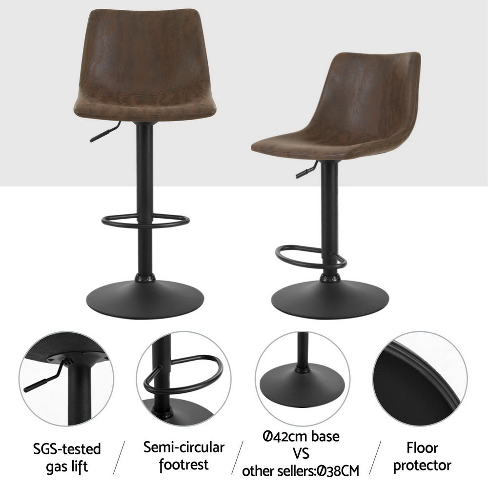 Theodore Fabric Counter Stool - Brown (Set of 4)
