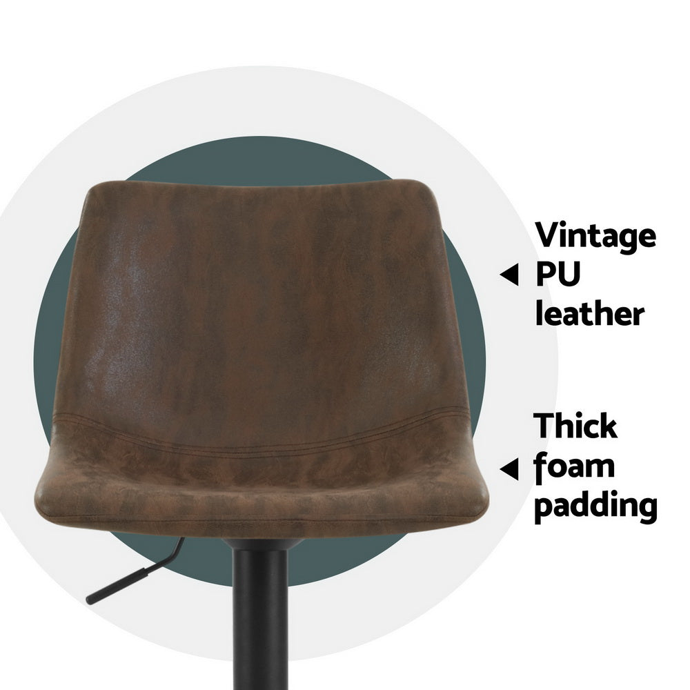 Theodore Fabric Counter Stool - Brown (Set of 4)