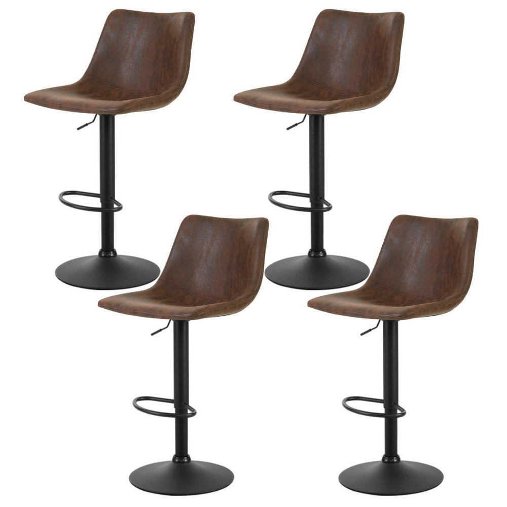 Theodore Fabric Counter Stool - Brown (Set of 4)