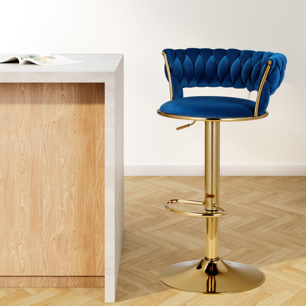 Arlo Velvet Counter Stool - Navy