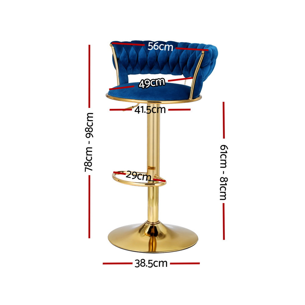 Arlo Velvet Counter Stool - Navy