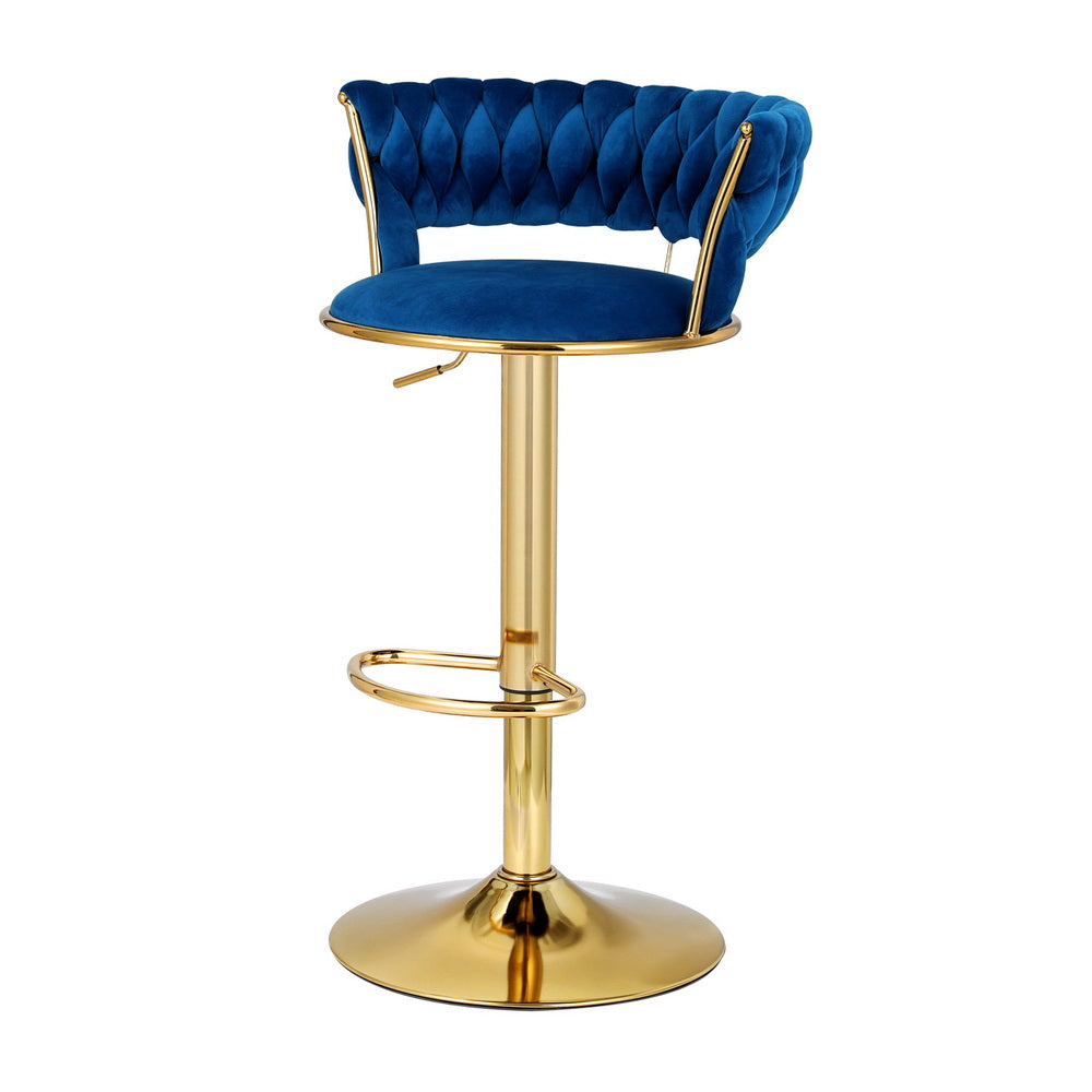Arlo Velvet Counter Stool - Navy