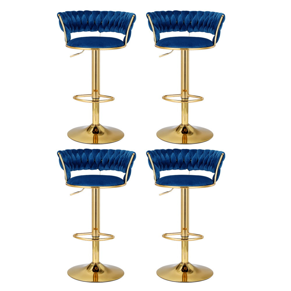 Arlo Velvet Counter Stool - Navy (Set of 4)