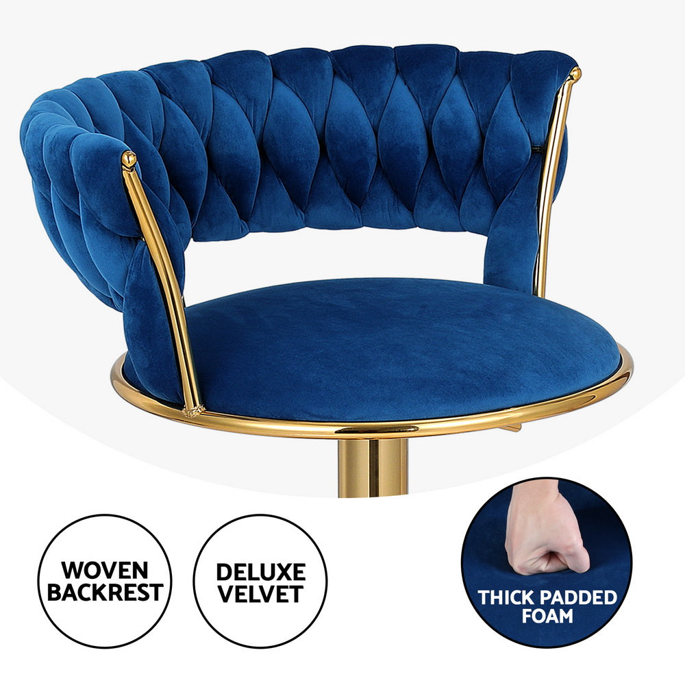 Arlo Velvet Counter Stool - Navy (Set of 4)