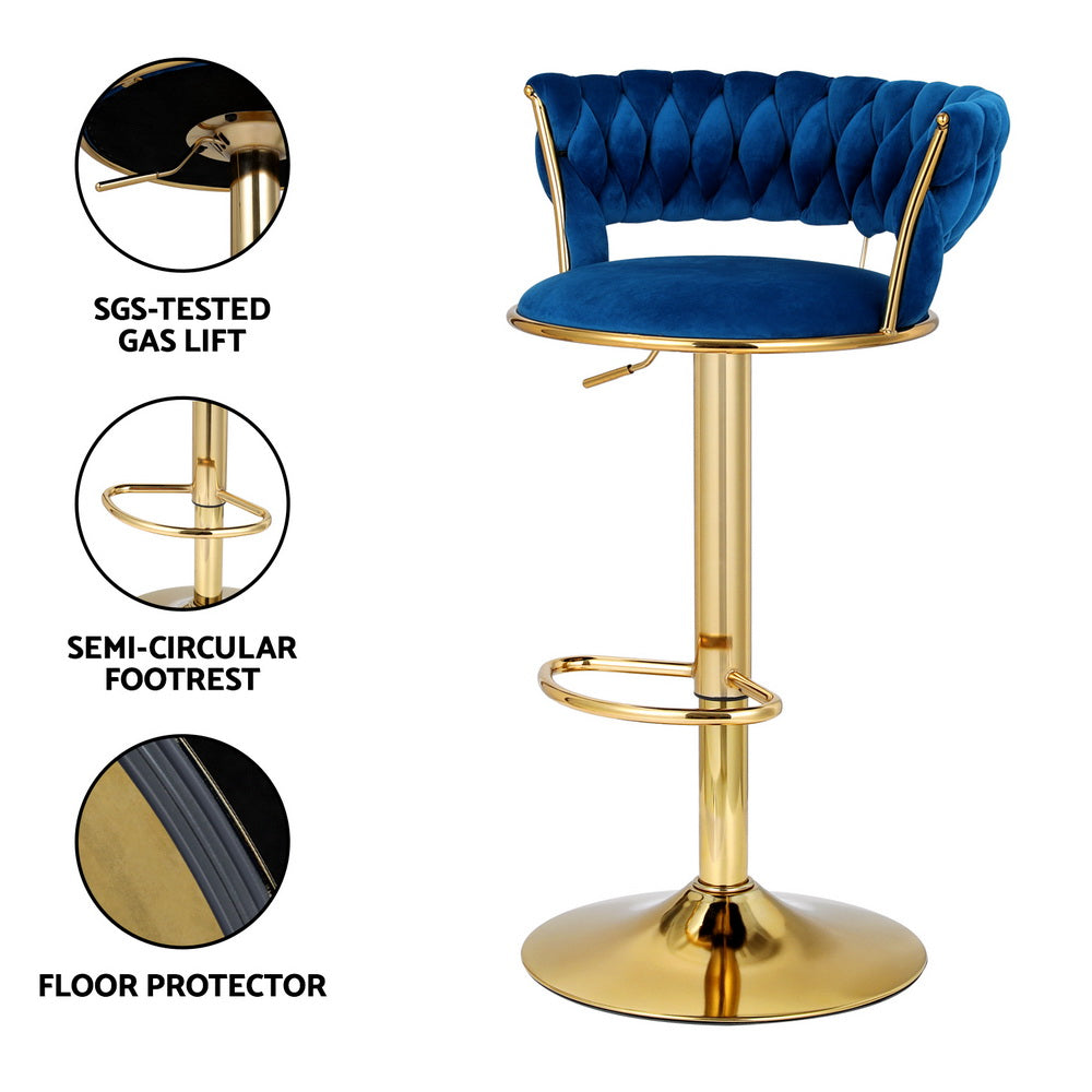 Arlo Velvet Counter Stool - Navy (Set of 4)