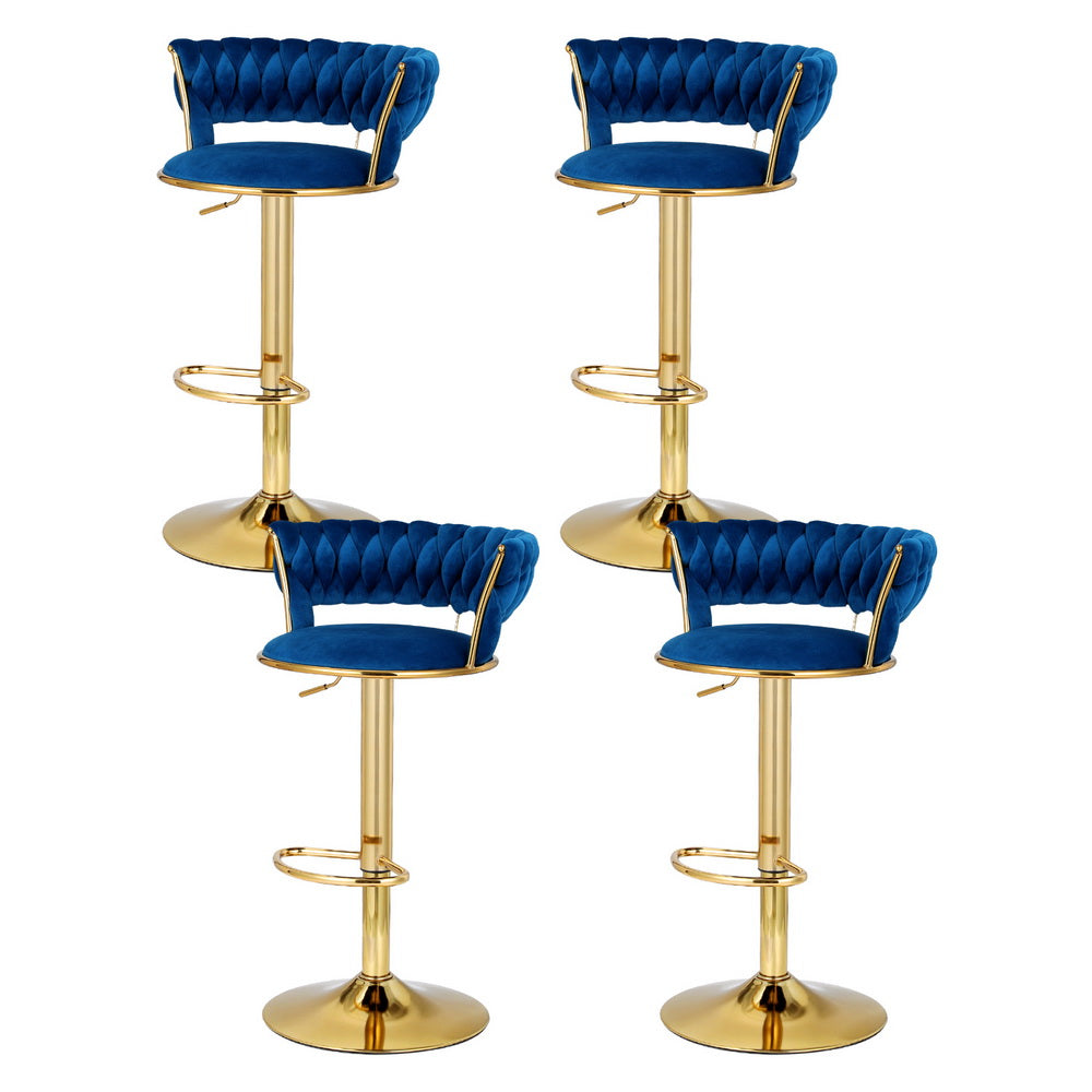 Arlo Velvet Counter Stool - Navy (Set of 4)